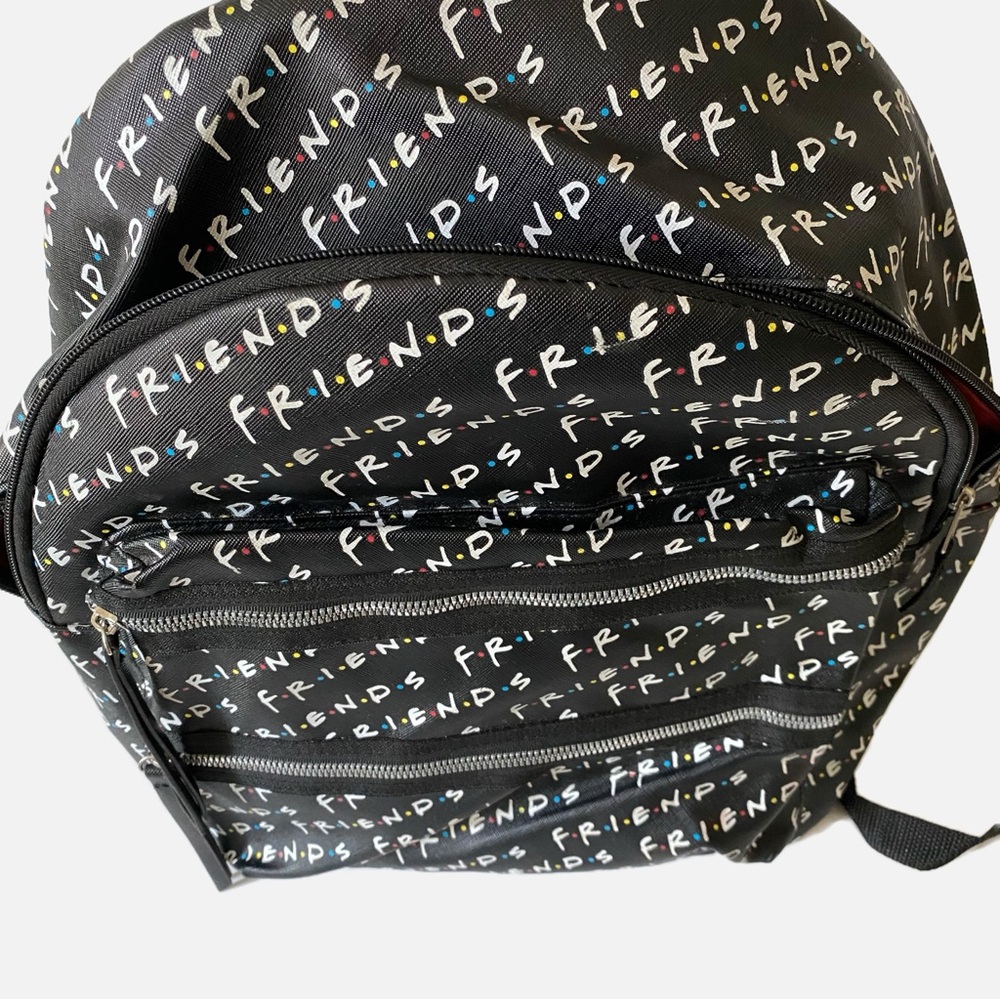 Friends, Black Multi-pocket Red Lining Backpack